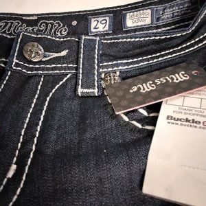 Miss Me jeans with buckle store tag